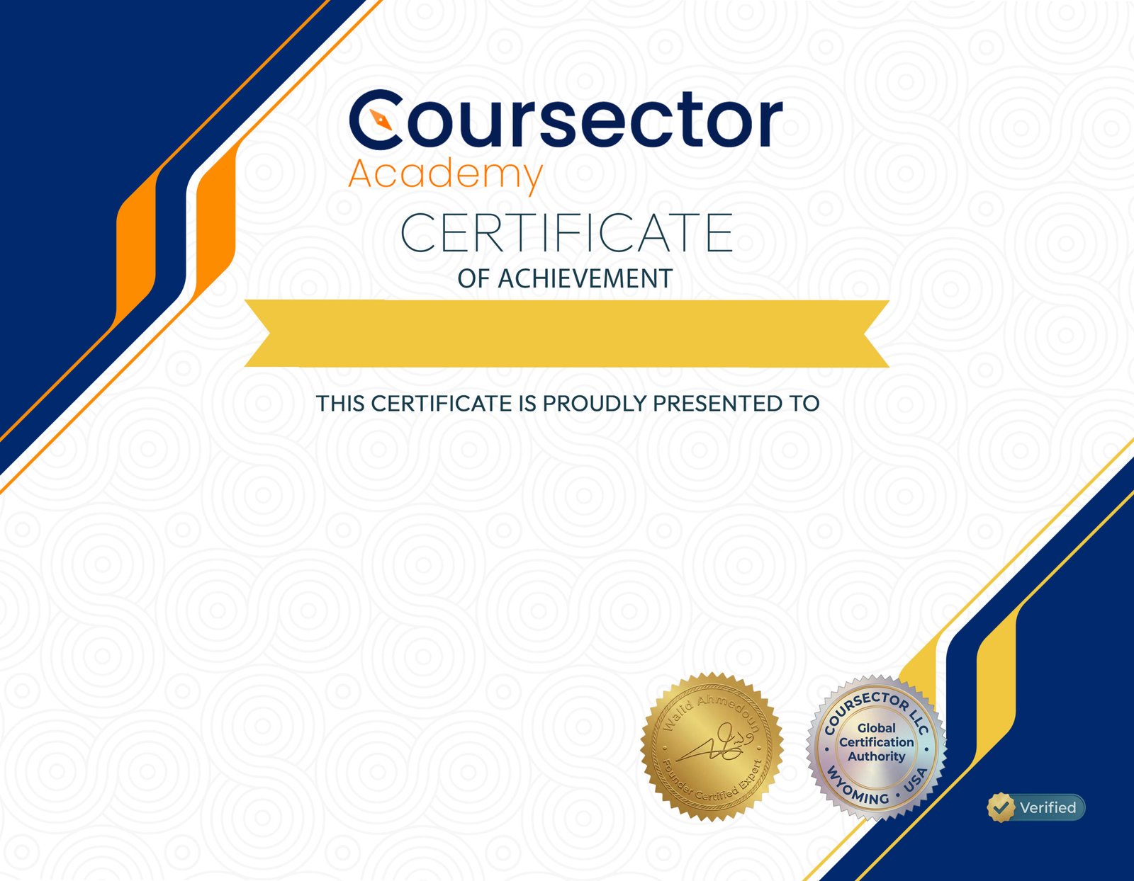Coursector Certificate